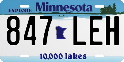 MN license plate 847LEH
