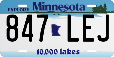 MN license plate 847LEJ