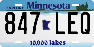 MN license plate 847LEQ