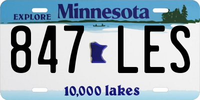 MN license plate 847LES