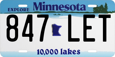 MN license plate 847LET