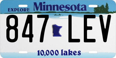 MN license plate 847LEV