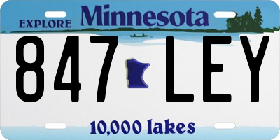 MN license plate 847LEY