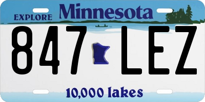 MN license plate 847LEZ