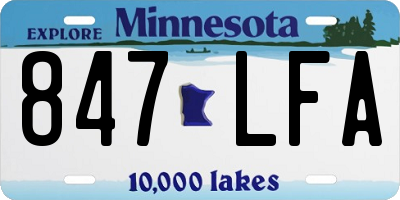 MN license plate 847LFA