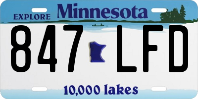 MN license plate 847LFD