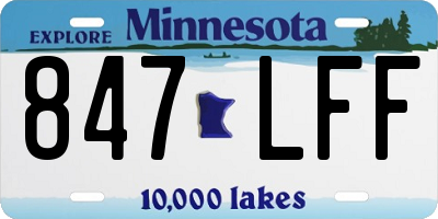 MN license plate 847LFF