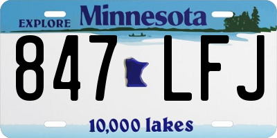 MN license plate 847LFJ