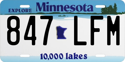 MN license plate 847LFM