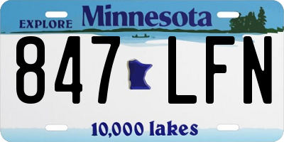 MN license plate 847LFN