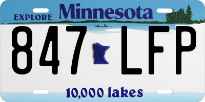 MN license plate 847LFP