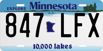 MN license plate 847LFX