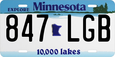 MN license plate 847LGB