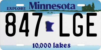 MN license plate 847LGE