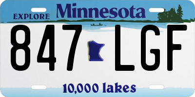 MN license plate 847LGF