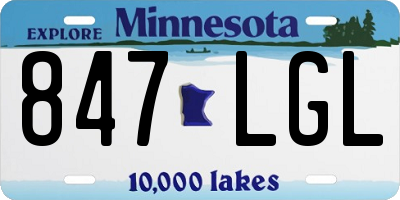MN license plate 847LGL