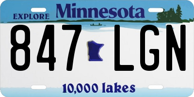 MN license plate 847LGN