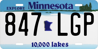 MN license plate 847LGP