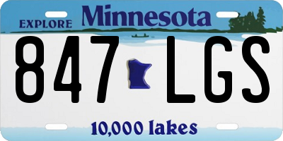 MN license plate 847LGS