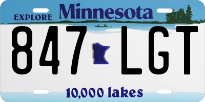 MN license plate 847LGT