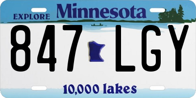MN license plate 847LGY