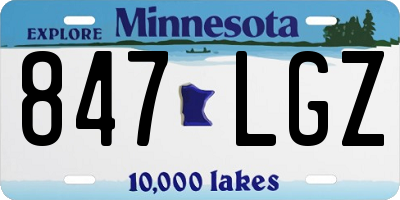 MN license plate 847LGZ