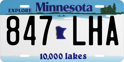MN license plate 847LHA