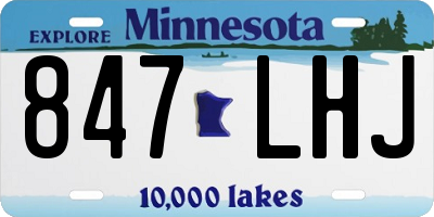 MN license plate 847LHJ