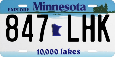 MN license plate 847LHK
