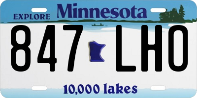 MN license plate 847LHO