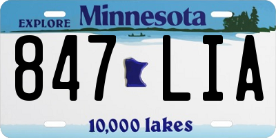 MN license plate 847LIA