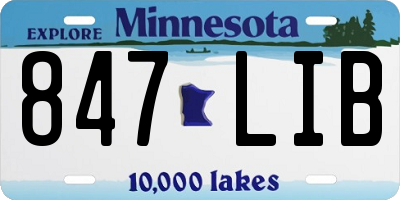 MN license plate 847LIB