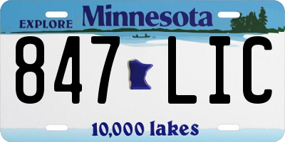 MN license plate 847LIC