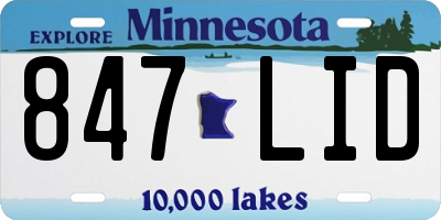 MN license plate 847LID