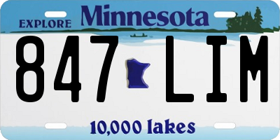 MN license plate 847LIM