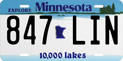 MN license plate 847LIN