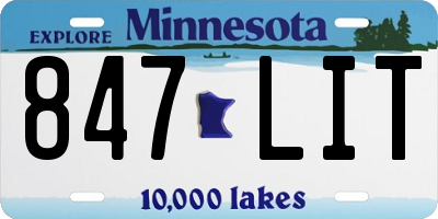 MN license plate 847LIT