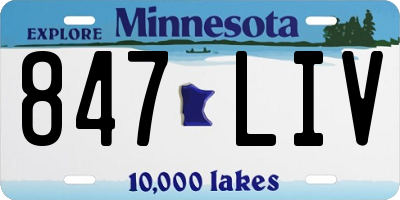 MN license plate 847LIV