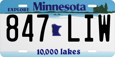 MN license plate 847LIW