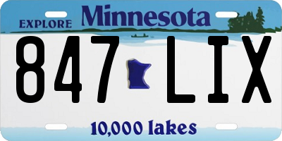 MN license plate 847LIX