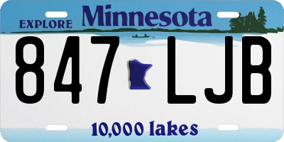 MN license plate 847LJB