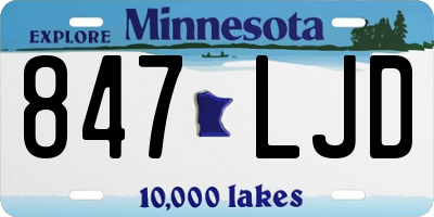 MN license plate 847LJD