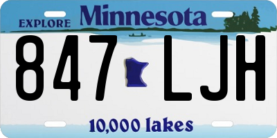 MN license plate 847LJH