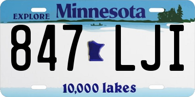 MN license plate 847LJI