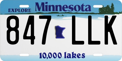 MN license plate 847LLK