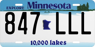MN license plate 847LLL