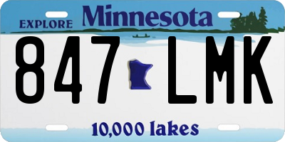 MN license plate 847LMK