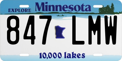 MN license plate 847LMW