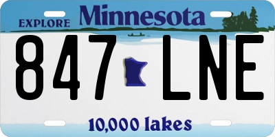 MN license plate 847LNE