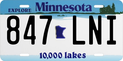 MN license plate 847LNI